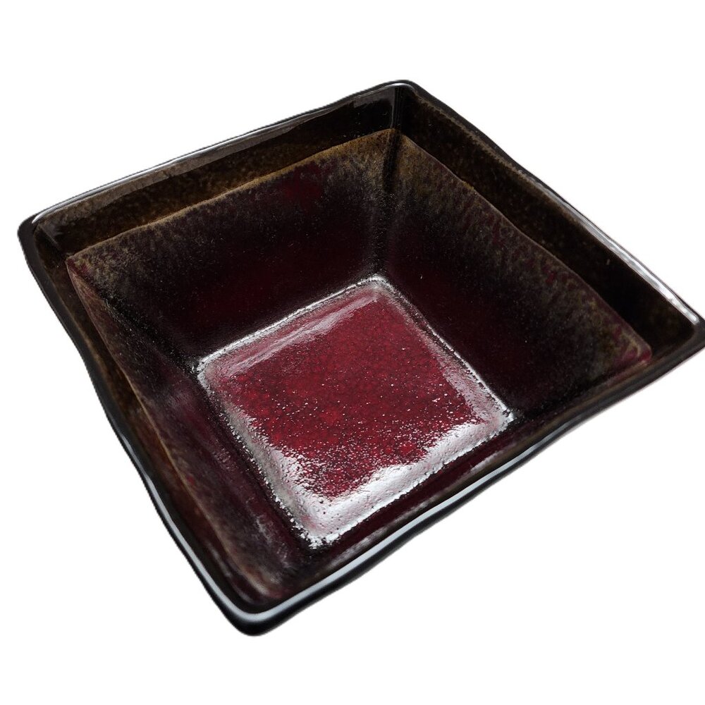Brown & Red Square Decoratove Sercing Bowl